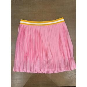 J. Crew Women’s Mesh Pleated Skort Size Medium Pink Yellow Tennis Golf